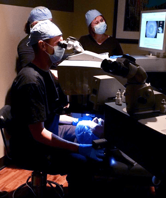 Lance Kugler implanting KAMRA Inlay